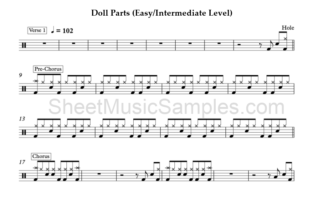 Doll Parts (Easy/Intermediate Level)