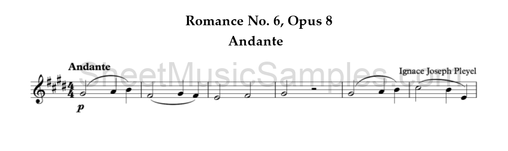 Romance No. 6, Opus 8 - Andante