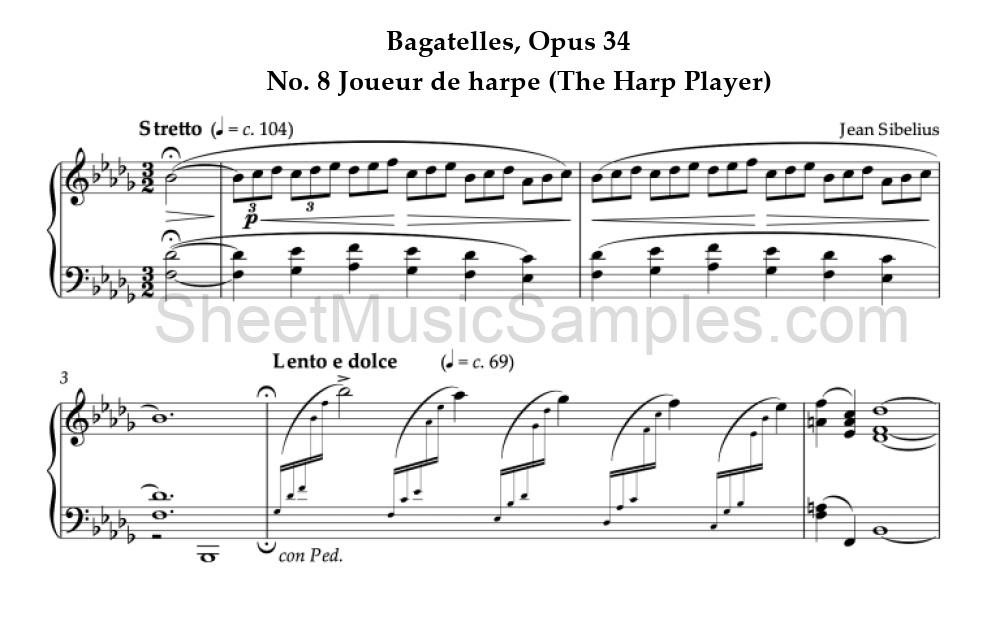 Bagatelles, Opus 34 - No. 8 Joueur de harpe (The Harp Player)