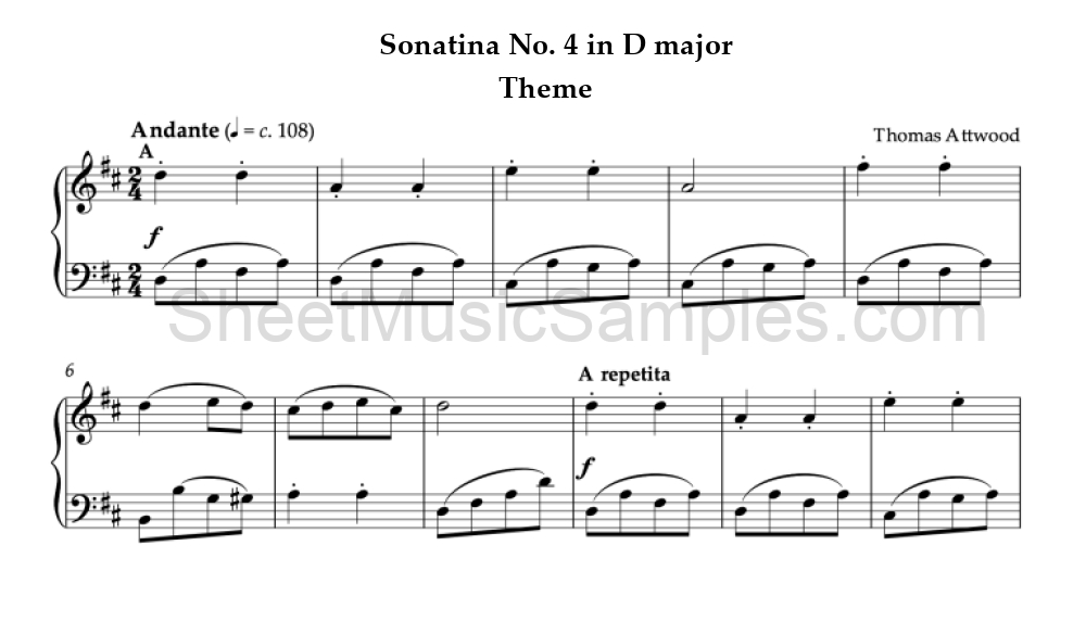 Sonatina No. 4 in D major - Theme