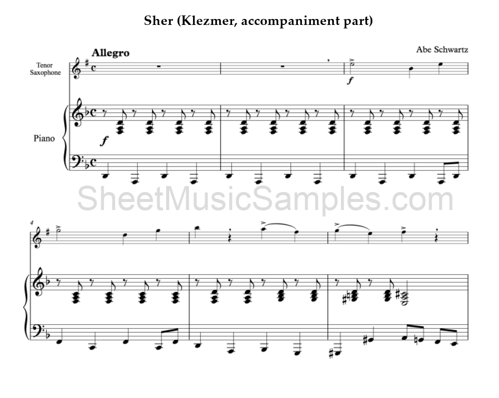 Sher (Klezmer, accompaniment part)