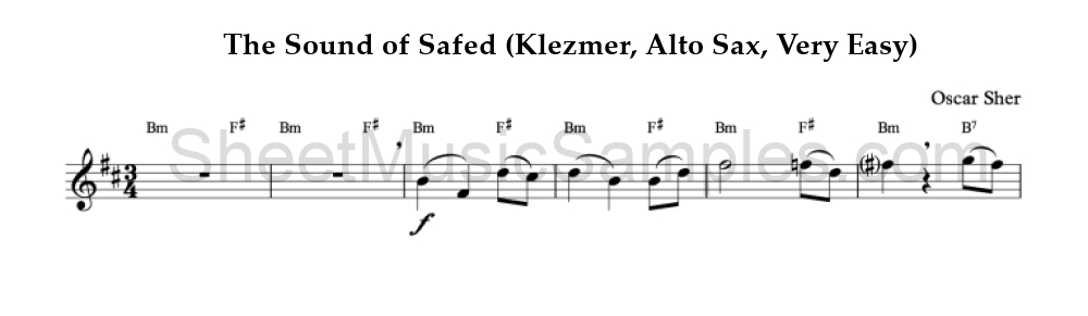 The Sound of Safed (Klezmer, Alto Sax, Very Easy)