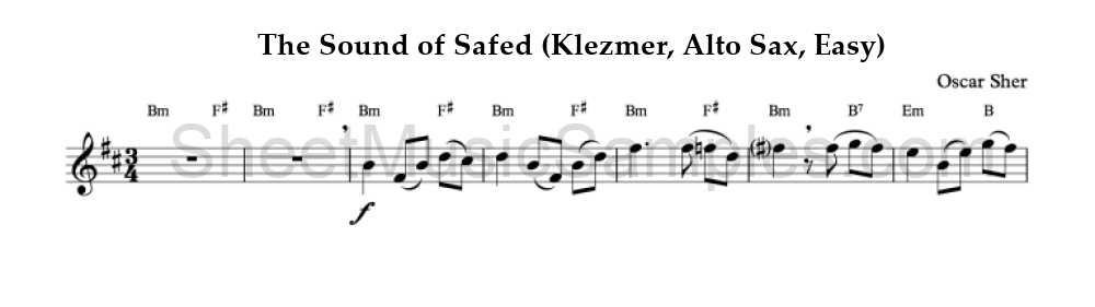 The Sound of Safed (Klezmer, Alto Sax, Easy)