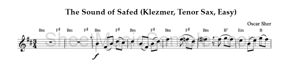 The Sound of Safed (Klezmer, Tenor Sax, Easy)