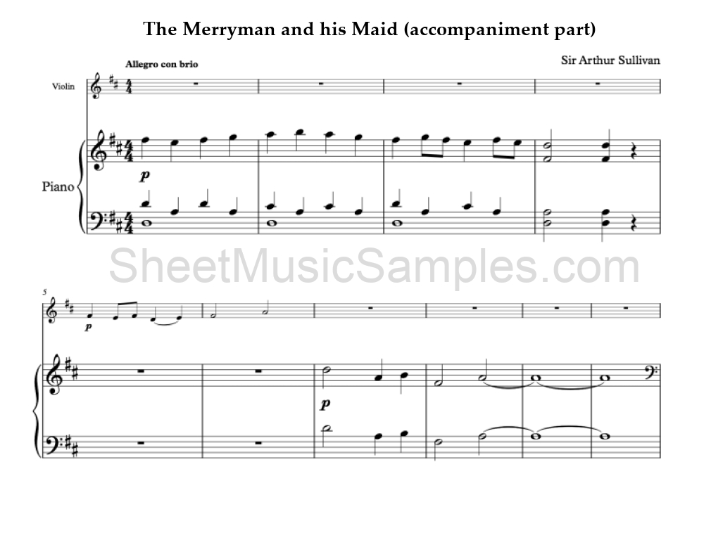 The Merryman and his Maid (accompaniment part)