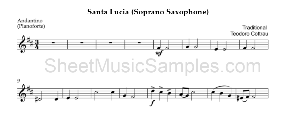 Santa Lucia (Soprano Saxophone)