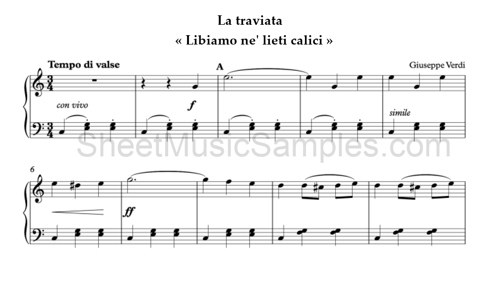 La traviata - « Libiamo ne' lieti calici »