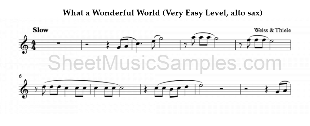 What a Wonderful World (Very Easy Level, alto sax)