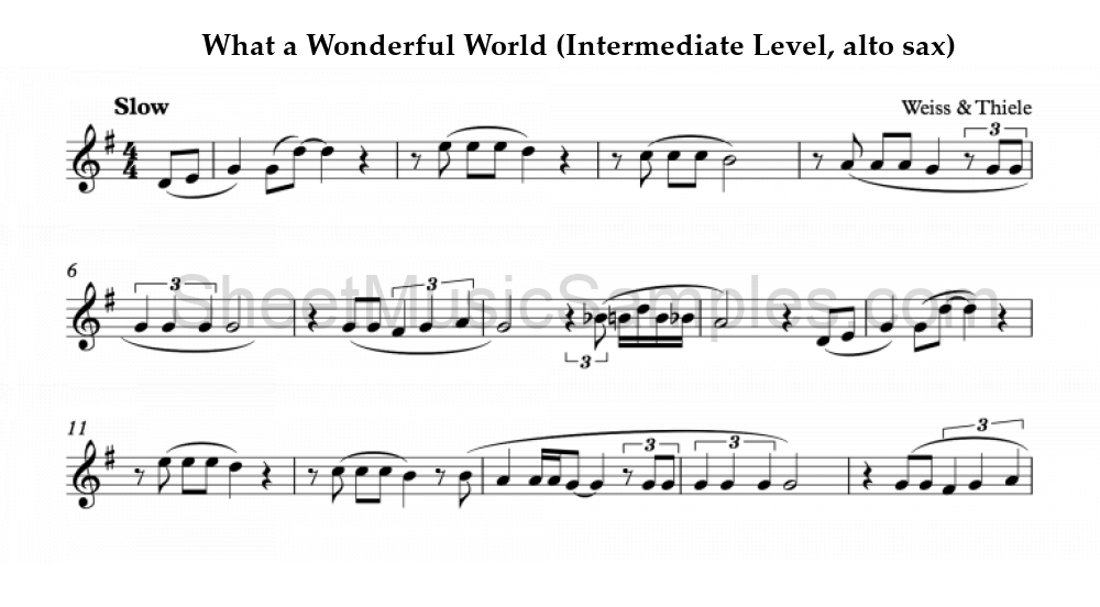 What a Wonderful World (Intermediate Level, alto sax)