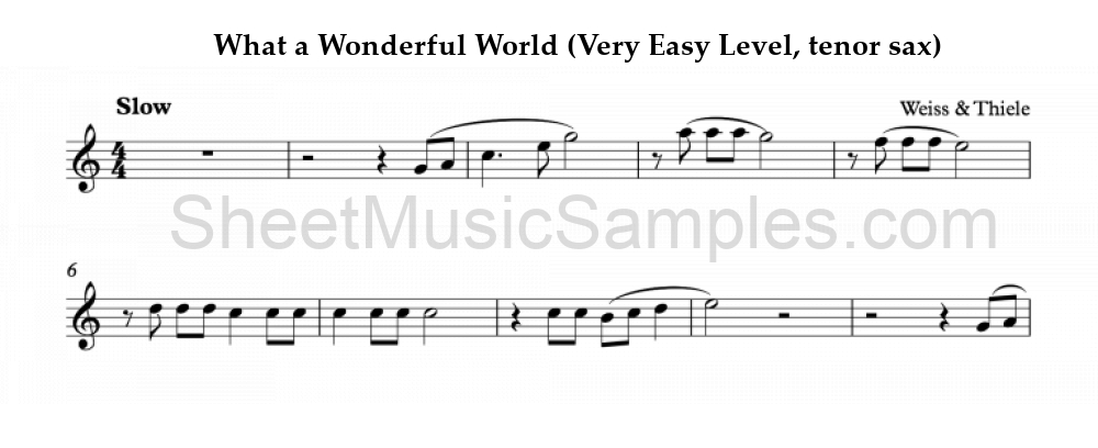 What a Wonderful World (Very Easy Level, tenor sax)