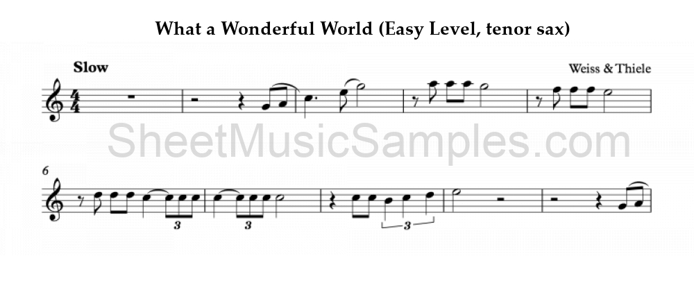 What a Wonderful World (Easy Level, tenor sax)