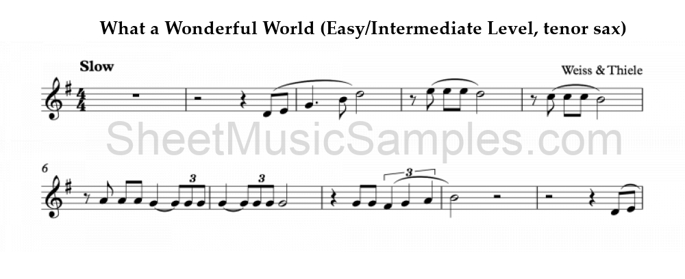 What a Wonderful World (Easy/Intermediate Level, tenor sax)