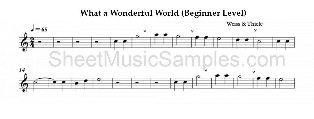 What a Wonderful World (Beginner Level)