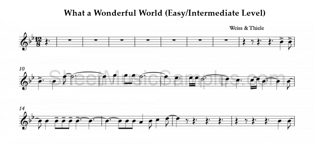 What a Wonderful World (Easy/Intermediate Level)