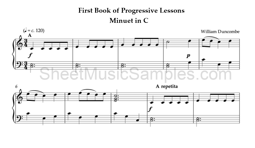 First Book of Progressive Lessons - Minuet in C