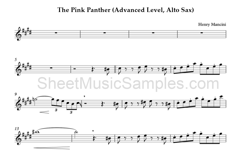 The Pink Panther (Advanced Level, Alto Sax)