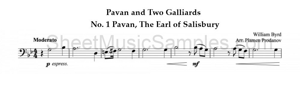 Pavan and Two Galliards - No. 1 Pavan, The Earl of Salisbury