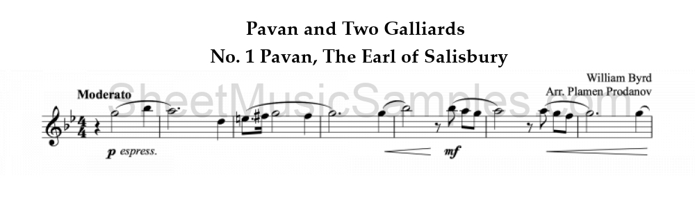 Pavan and Two Galliards - No. 1 Pavan, The Earl of Salisbury