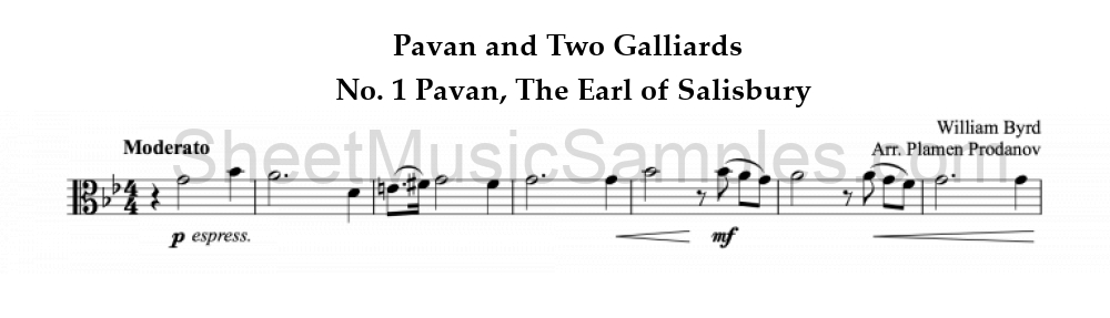 Pavan and Two Galliards - No. 1 Pavan, The Earl of Salisbury