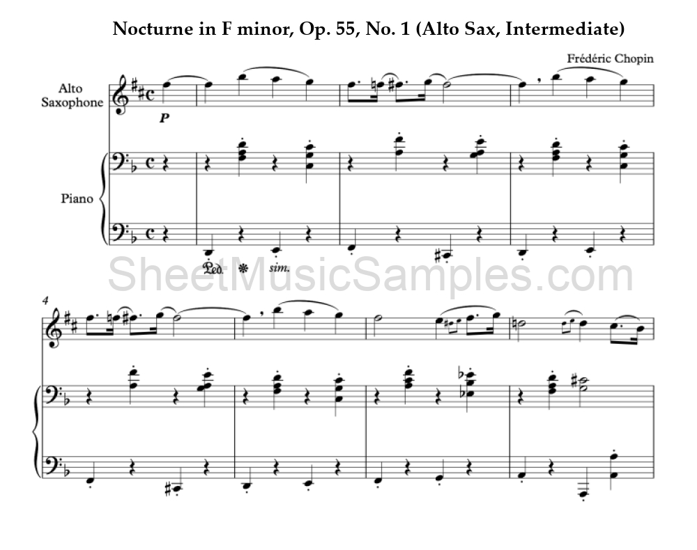 Nocturne in F minor, Op. 55, No. 1 (Alto Sax, Intermediate)