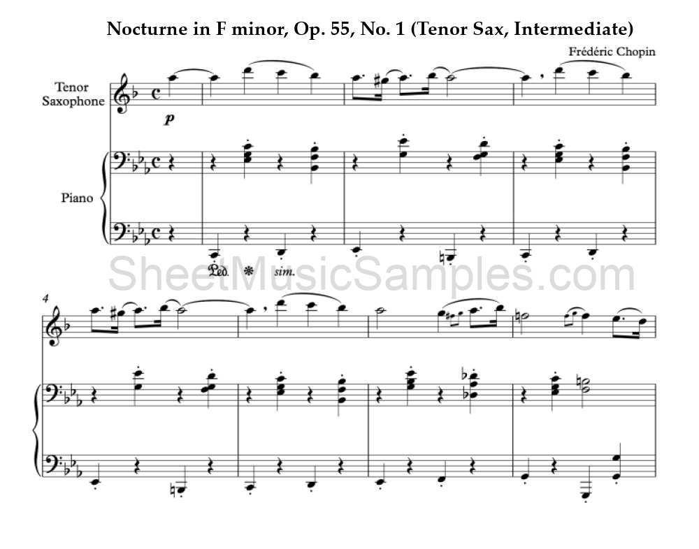 Nocturne in F minor, Op. 55, No. 1 (Tenor Sax, Intermediate)