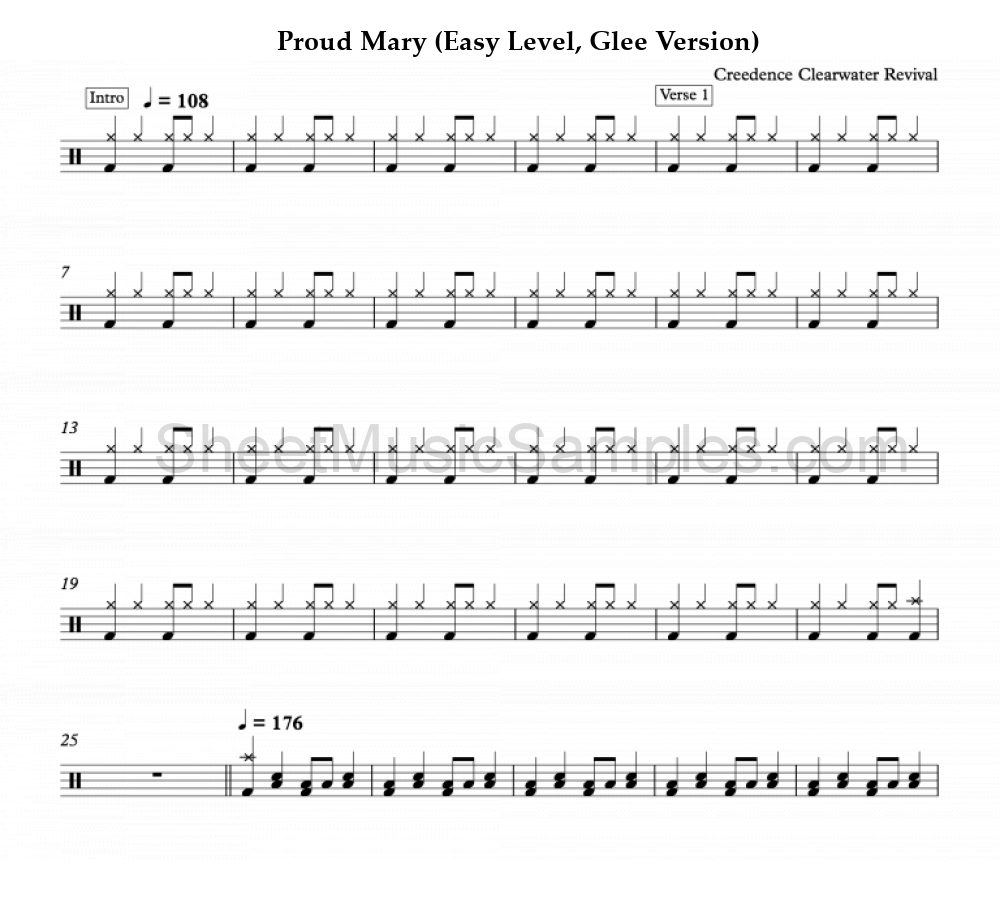 Proud Mary (Easy Level, Glee Version)