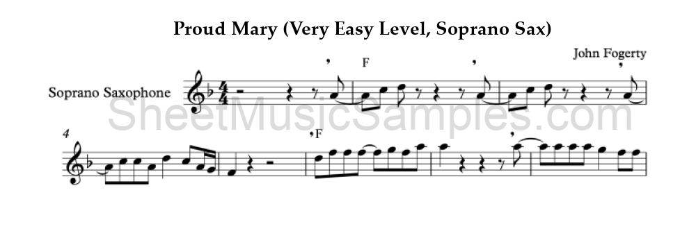 Proud Mary (Very Easy Level, Soprano Sax)