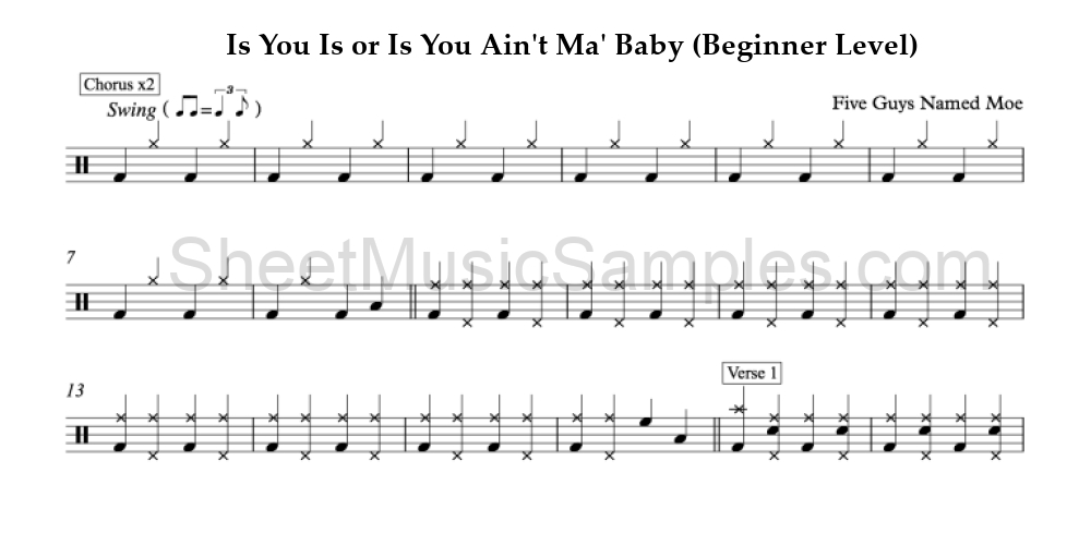 Is You Is or Is You Ain't Ma' Baby (Beginner Level)