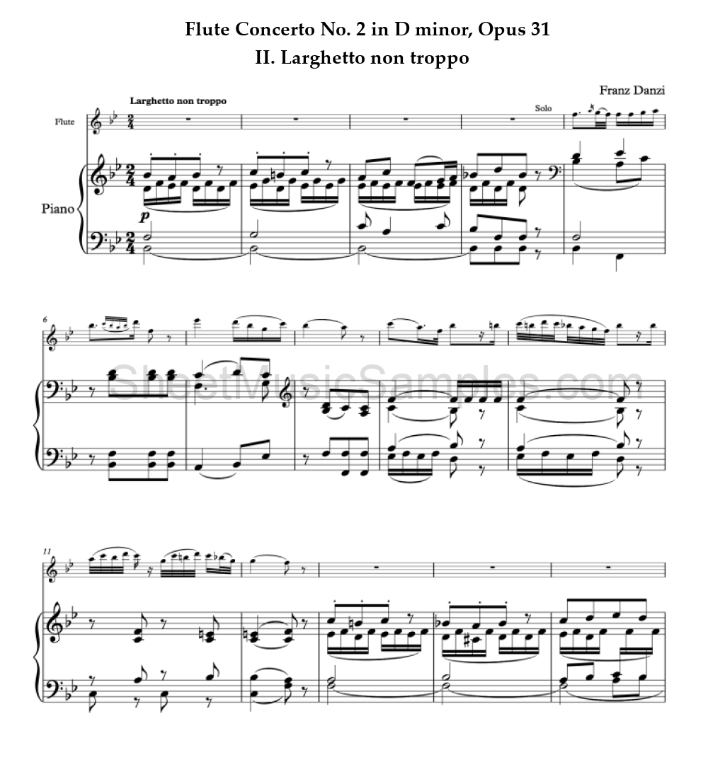 Flute Concerto No. 2 in D minor, Opus 31 - II. Larghetto non troppo