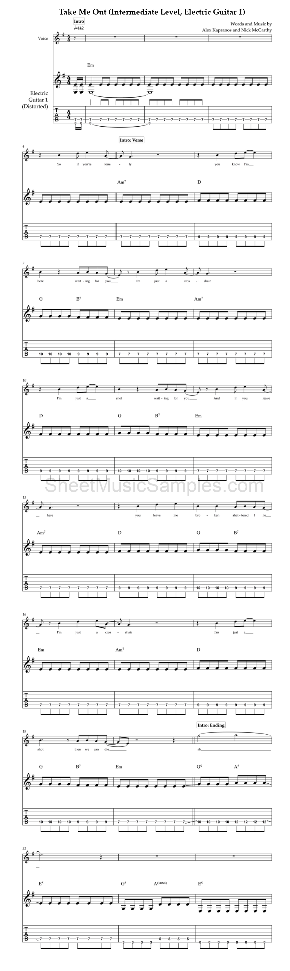 Take Me Out (Intermediate Level, Electric Guitar 1)