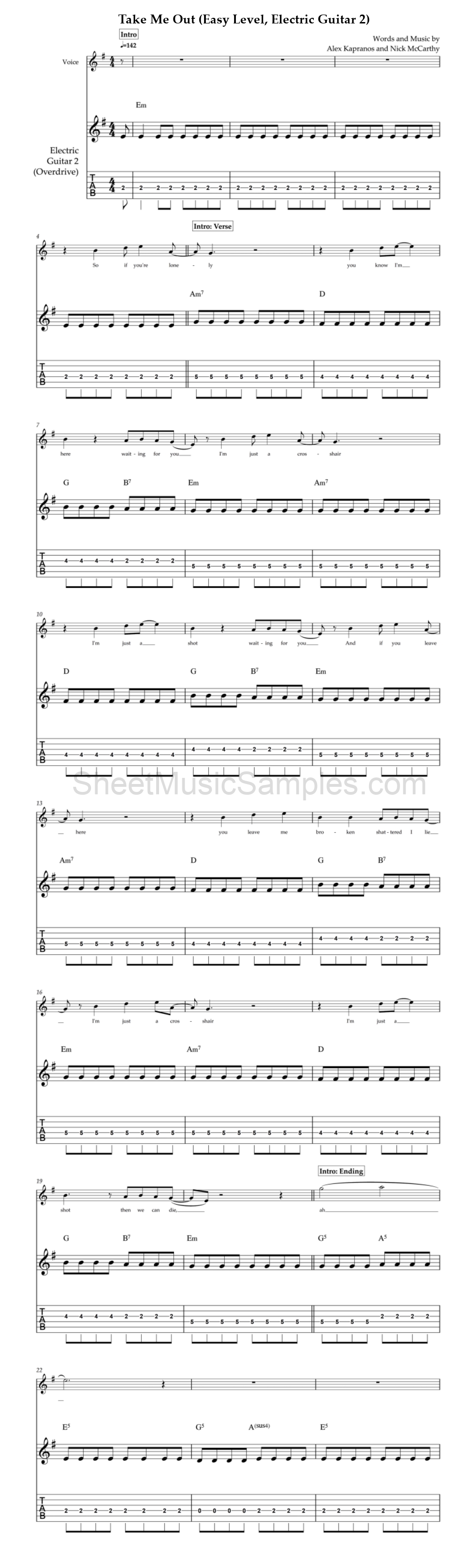 Take Me Out (Easy Level, Electric Guitar 2)