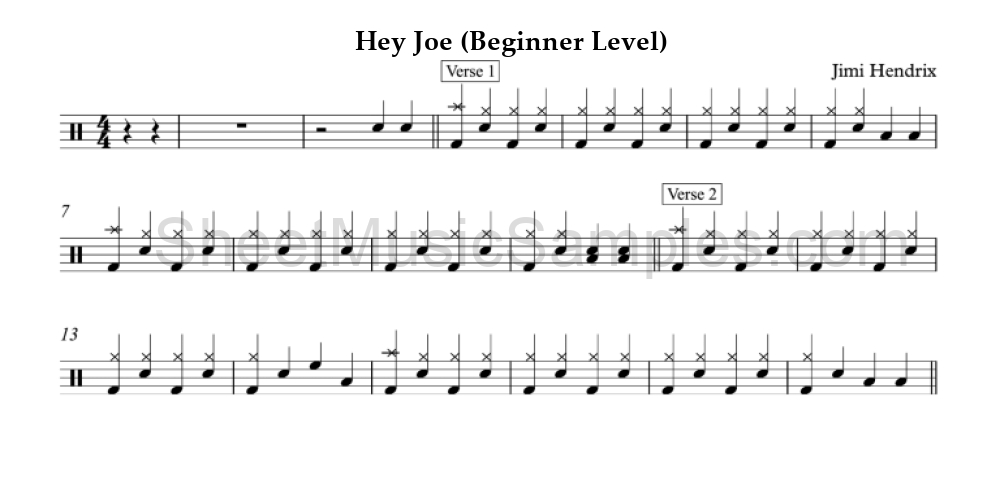 Hey Joe (Beginner Level)