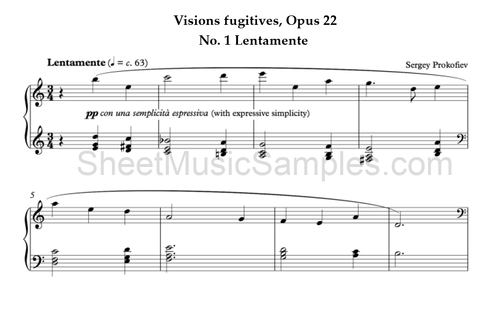 Visions fugitives, Opus 22 - No. 1 Lentamente