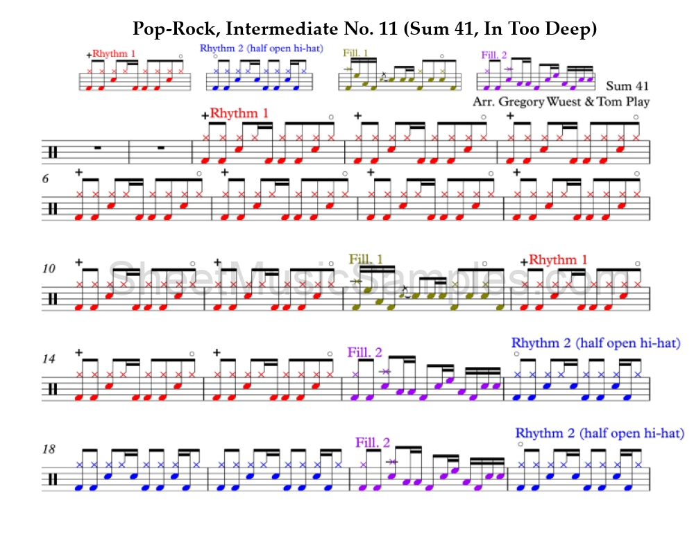 Pop-Rock, Intermediate No. 11 (Sum 41, In Too Deep)