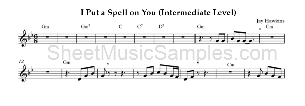 I Put a Spell on You (Intermediate Level)