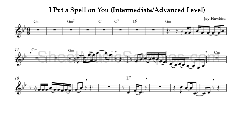 I Put a Spell on You (Intermediate/Advanced Level)