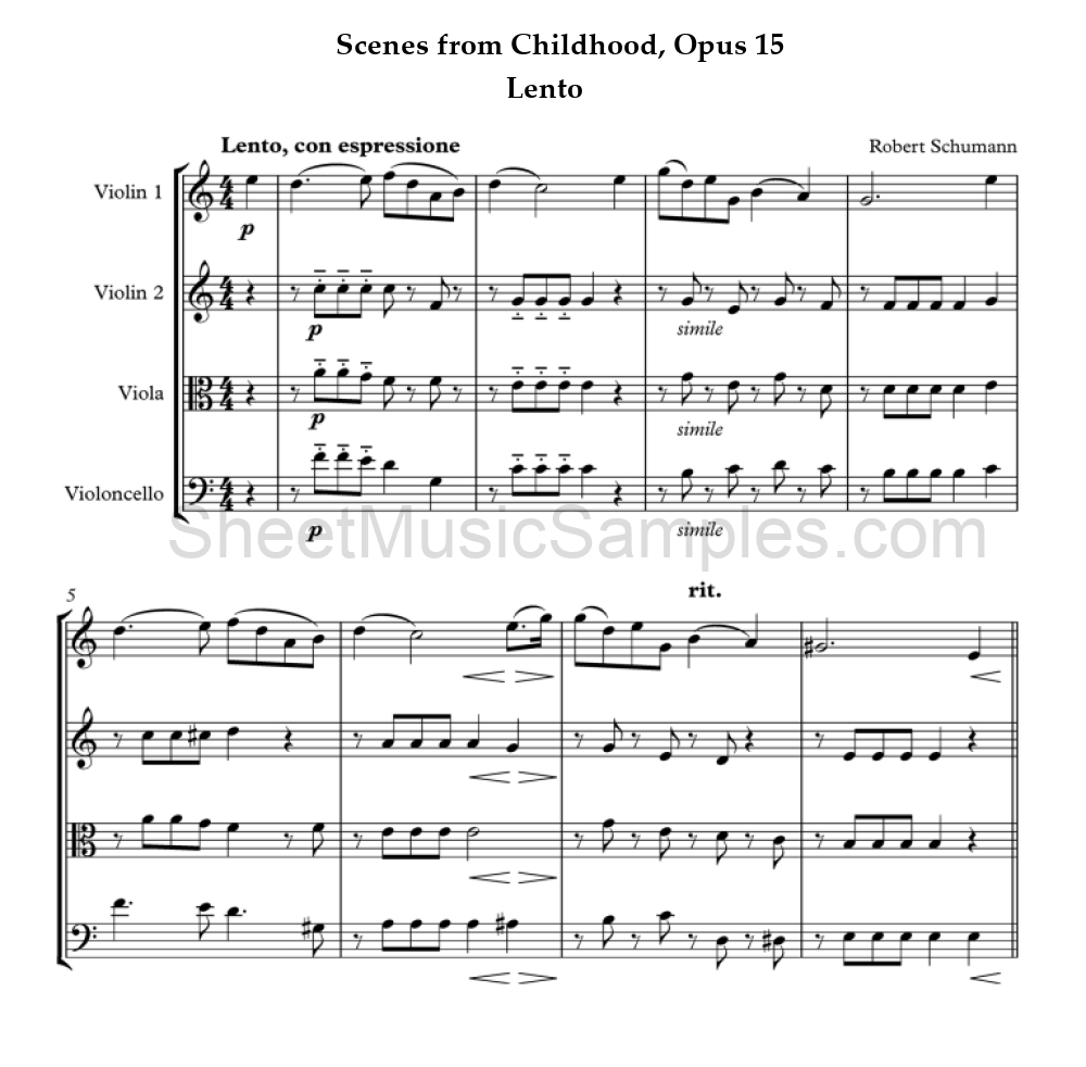 Scenes from Childhood, Opus 15 - Lento