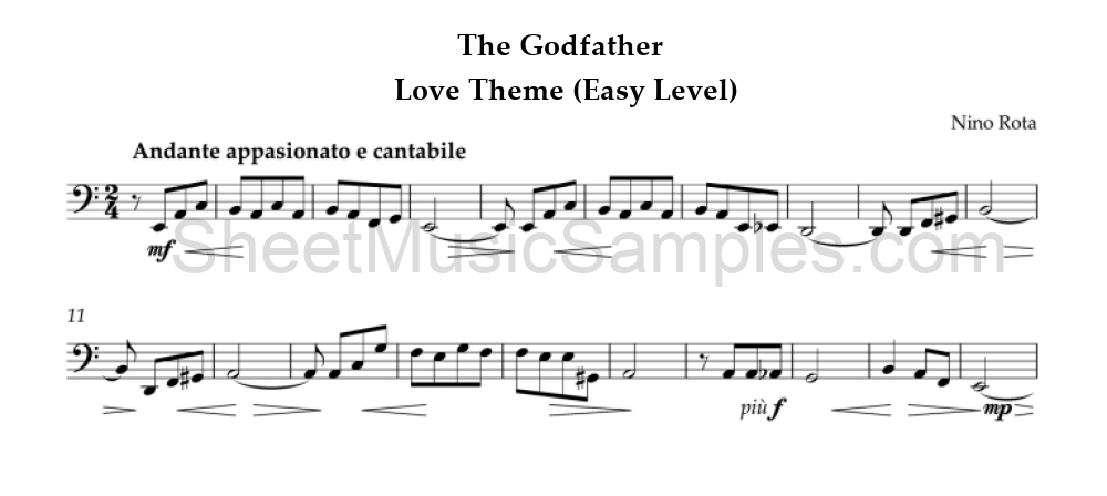 The Godfather - Love Theme (Easy Level)