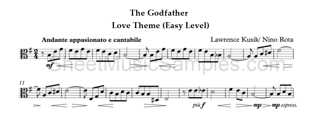 The Godfather - Love Theme (Easy Level)