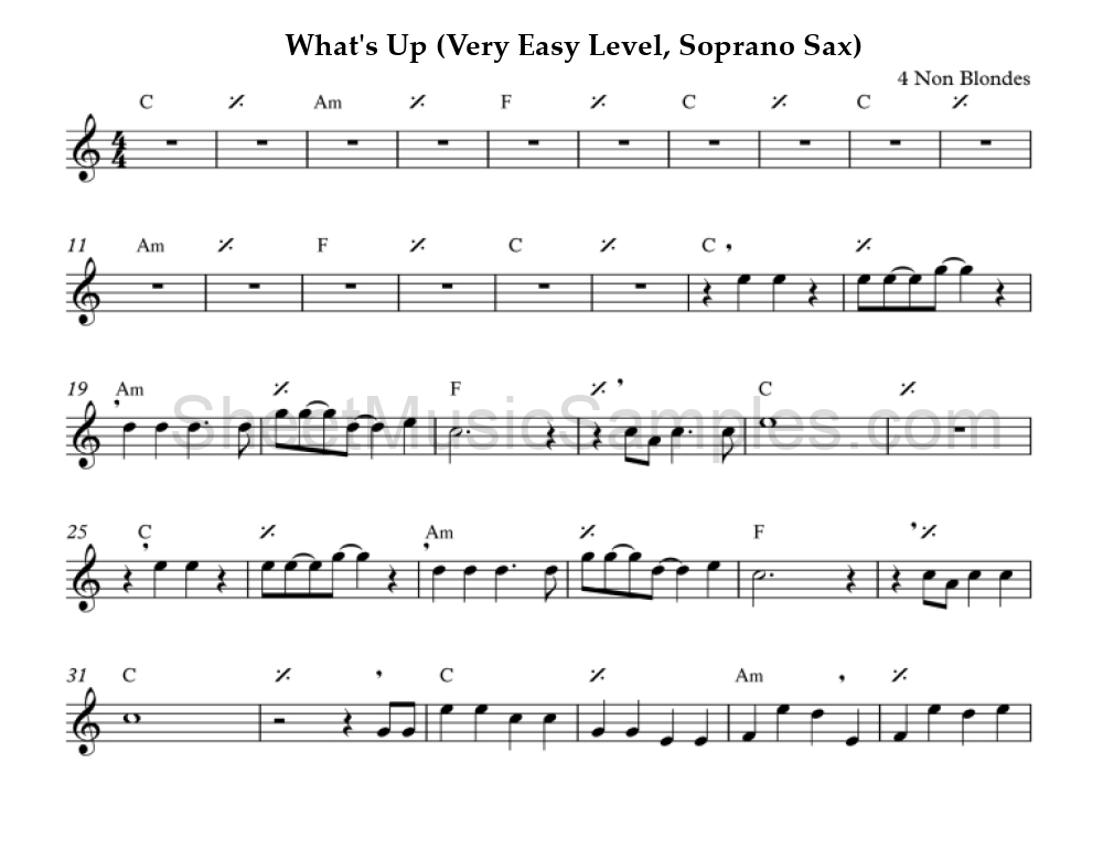 What's Up (Very Easy Level, Soprano Sax)