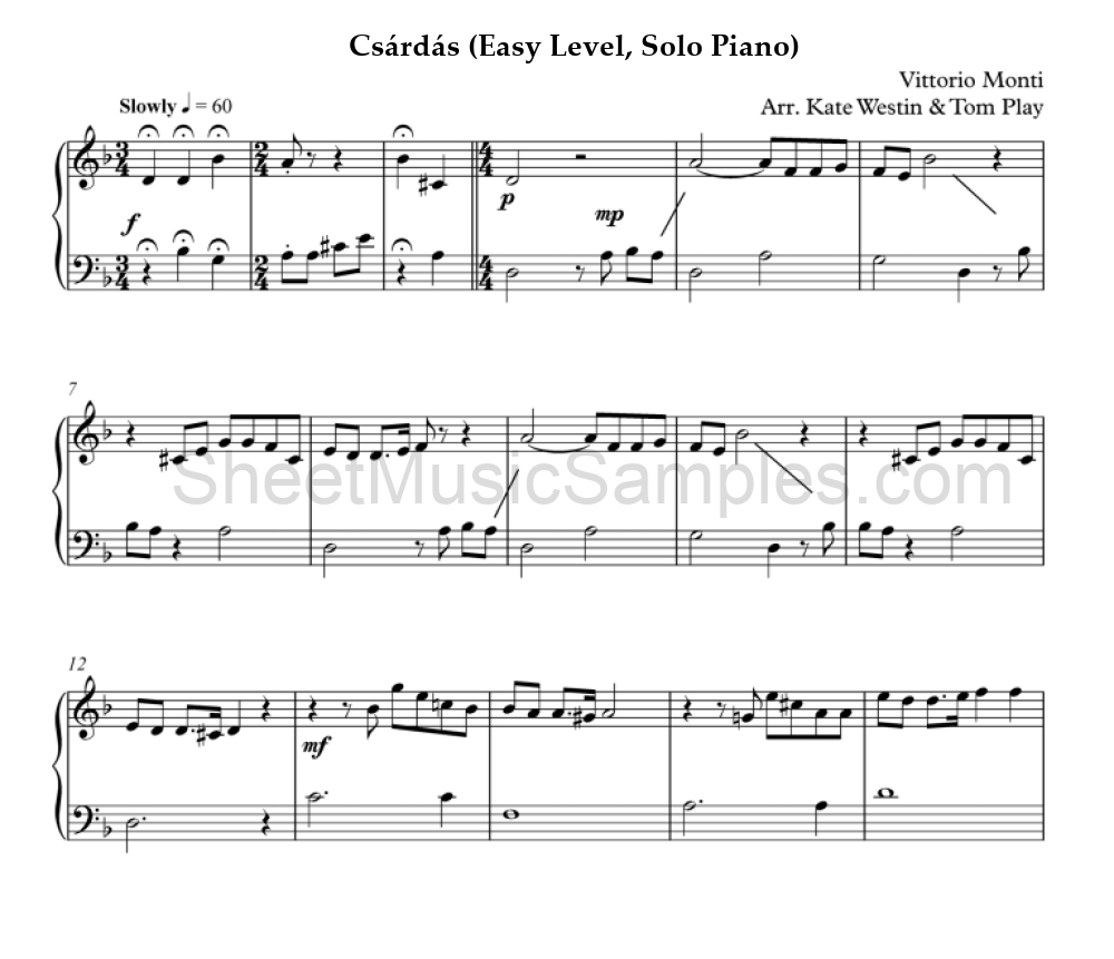 Csárdás (Easy Level, Solo Piano)