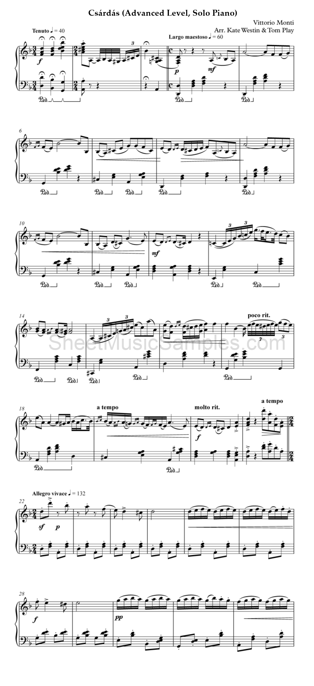 Csárdás (Advanced Level, Solo Piano)