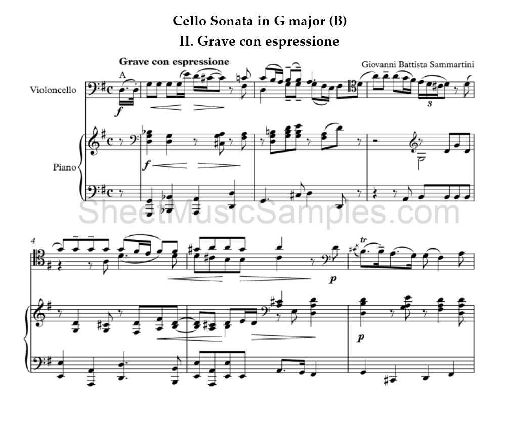 Cello Sonata in G major (B) - II. Grave con espressione