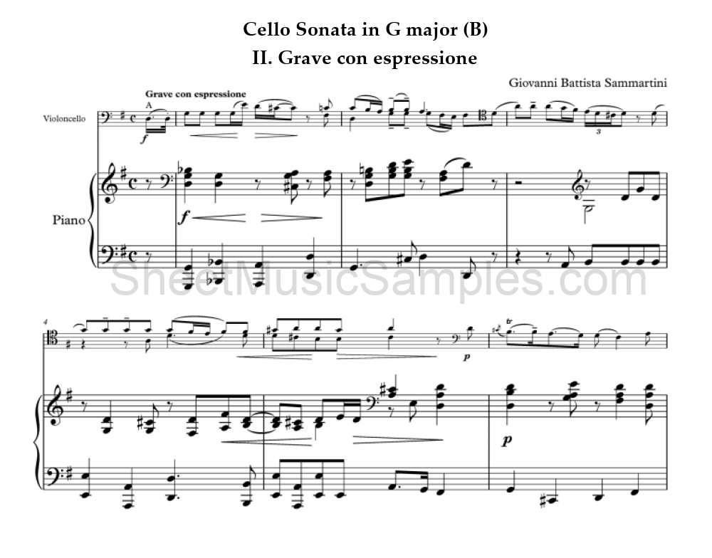 Cello Sonata in G major (B) - II. Grave con espressione