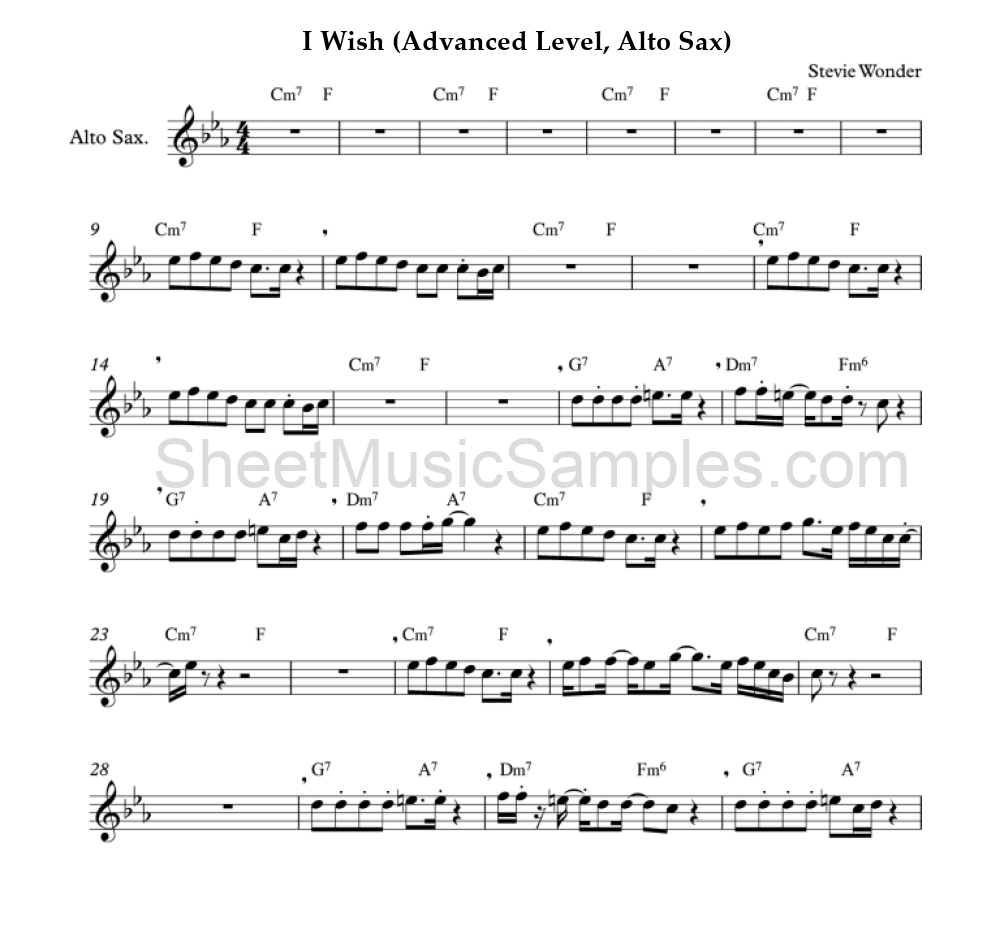 I Wish (Advanced Level, Alto Sax)