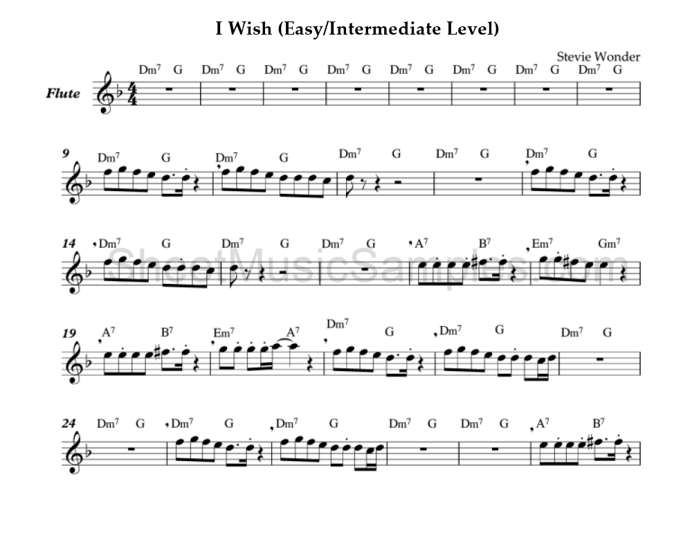 I Wish (Easy/Intermediate Level)