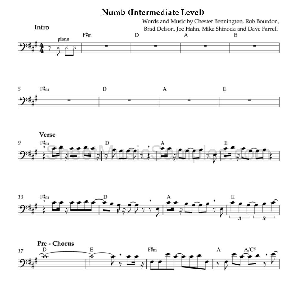 Numb (Intermediate Level)