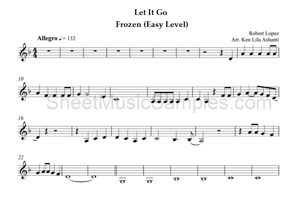 Let It Go - Frozen (Easy Level)