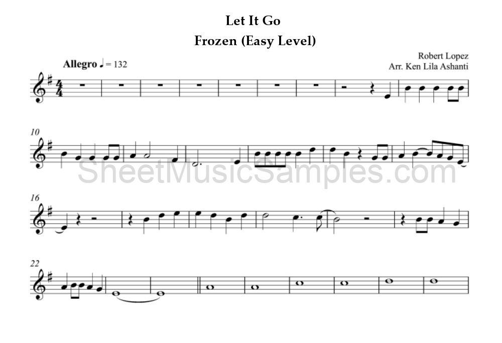 Let It Go - Frozen (Easy Level)