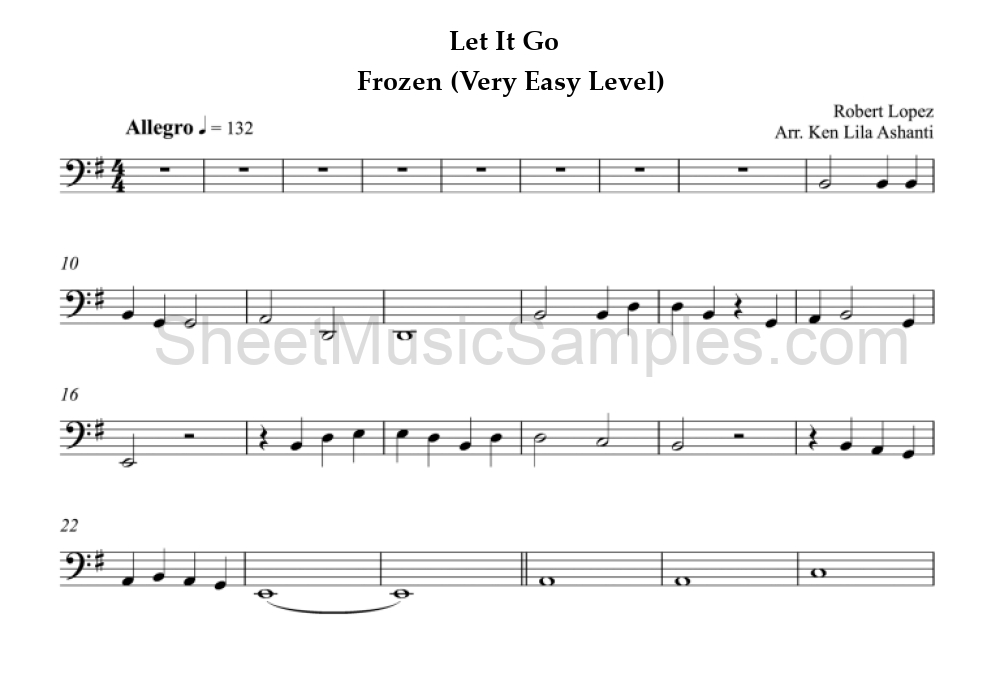Let It Go - Frozen (Very Easy Level)